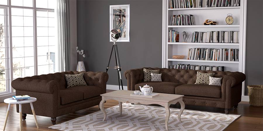 Winchester Fabric Sofa (Mocha Brown)